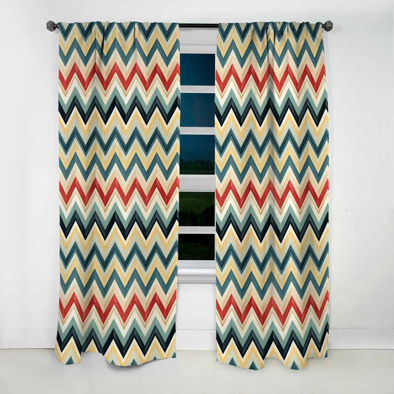 Design Art Soft Color Vintage Multicolor Chevron III - Chevron